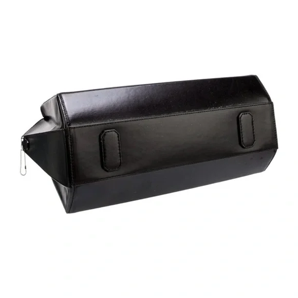 Halston Heritage Black Structured Leather Tote - Picture 3 of 7